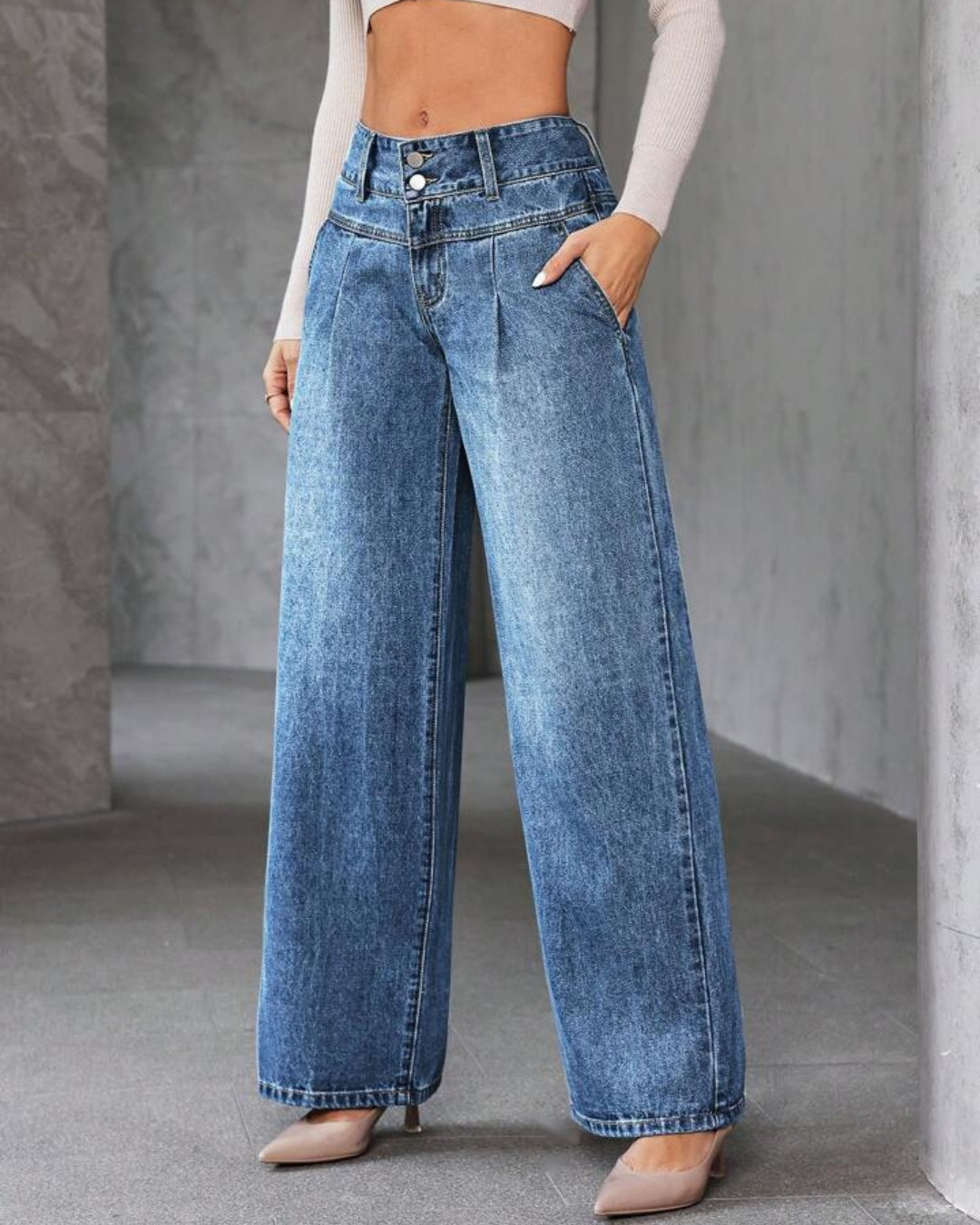Jean Montana® Pantalón Vaquero con pretina recta y corte holgado