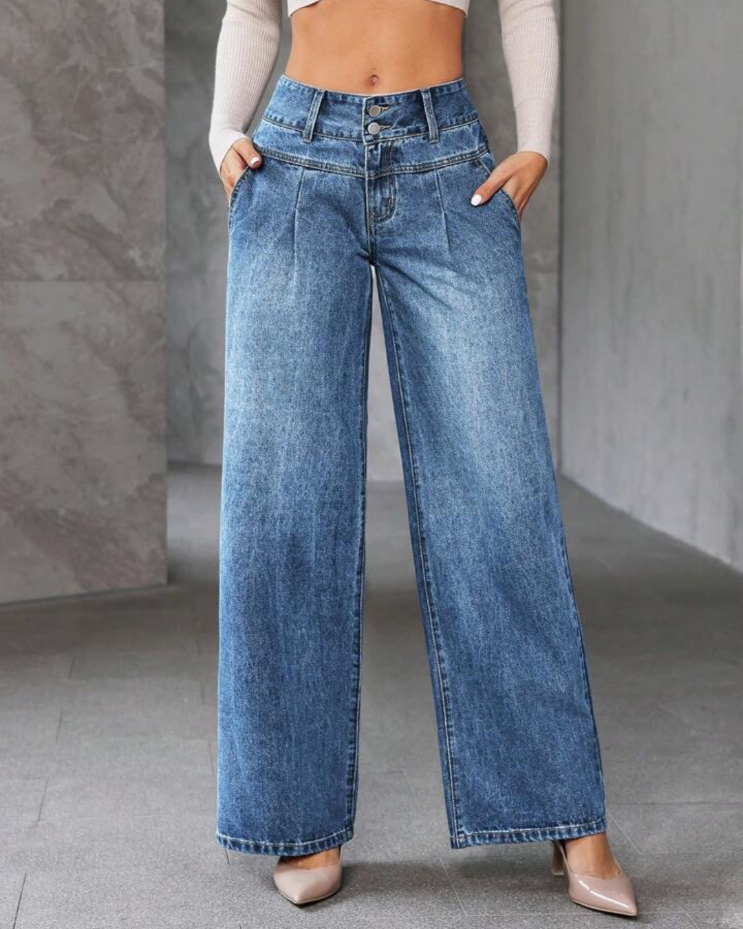 Jean Montana® Pantalón Vaquero con pretina recta y corte holgado