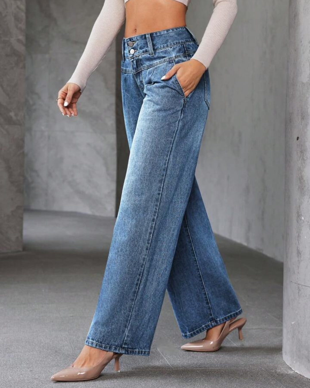 Jean Montana® Pantalón Vaquero con pretina recta y corte holgado
