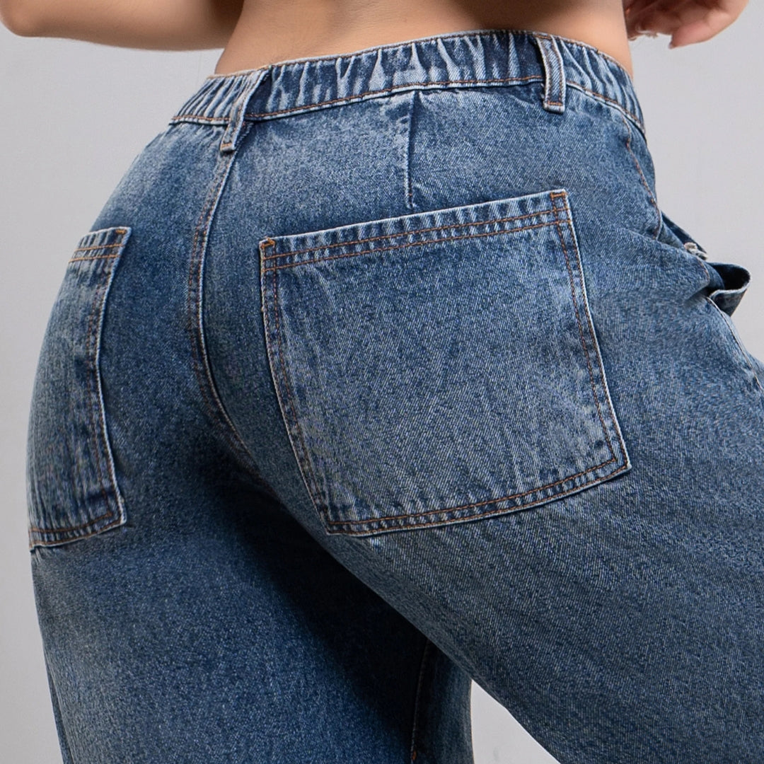 Munikos Flow® Wide Leg Jean Ancho - Azul Medio