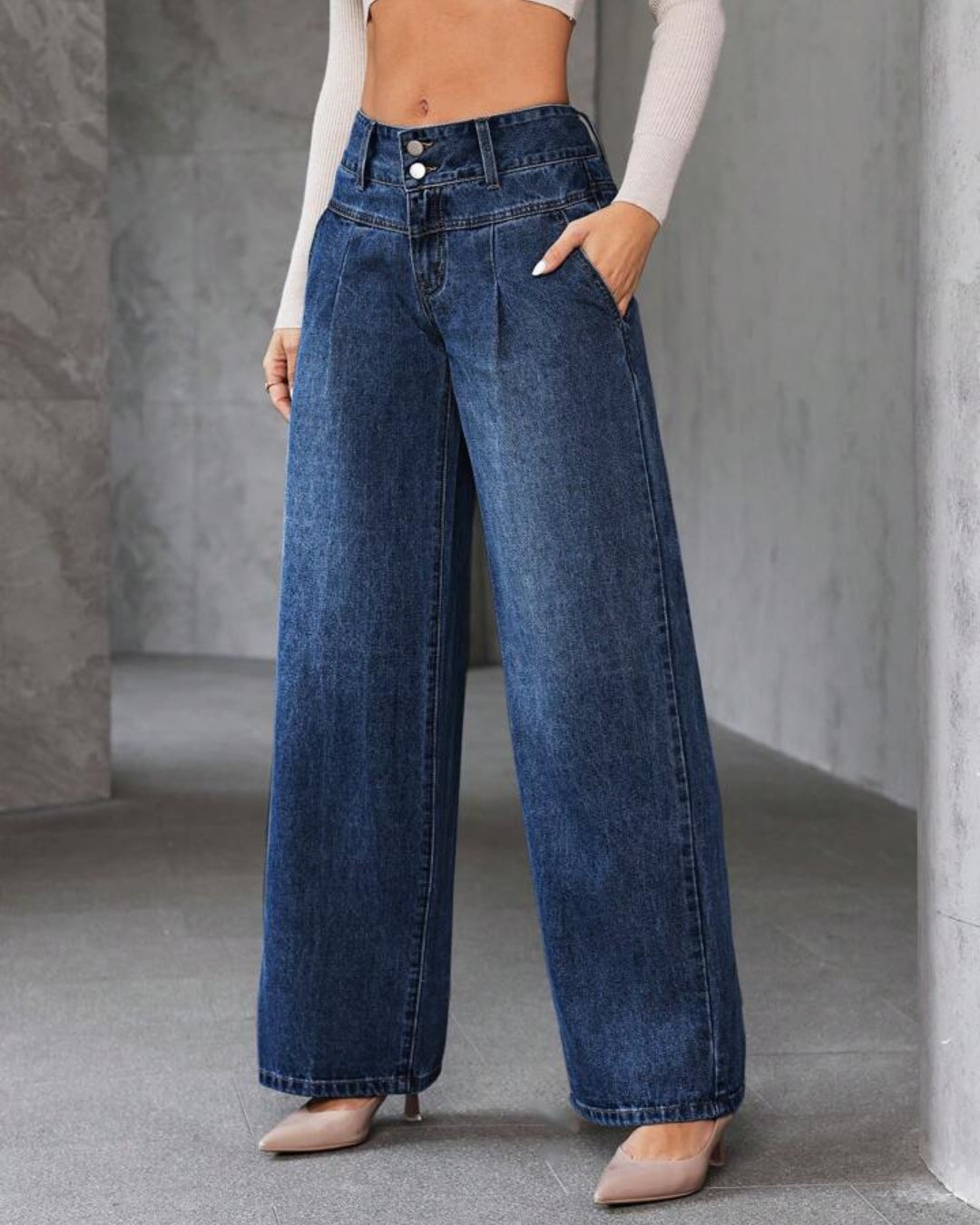 Jean Montana® Pantalón Vaquero con pretina recta y corte holgado