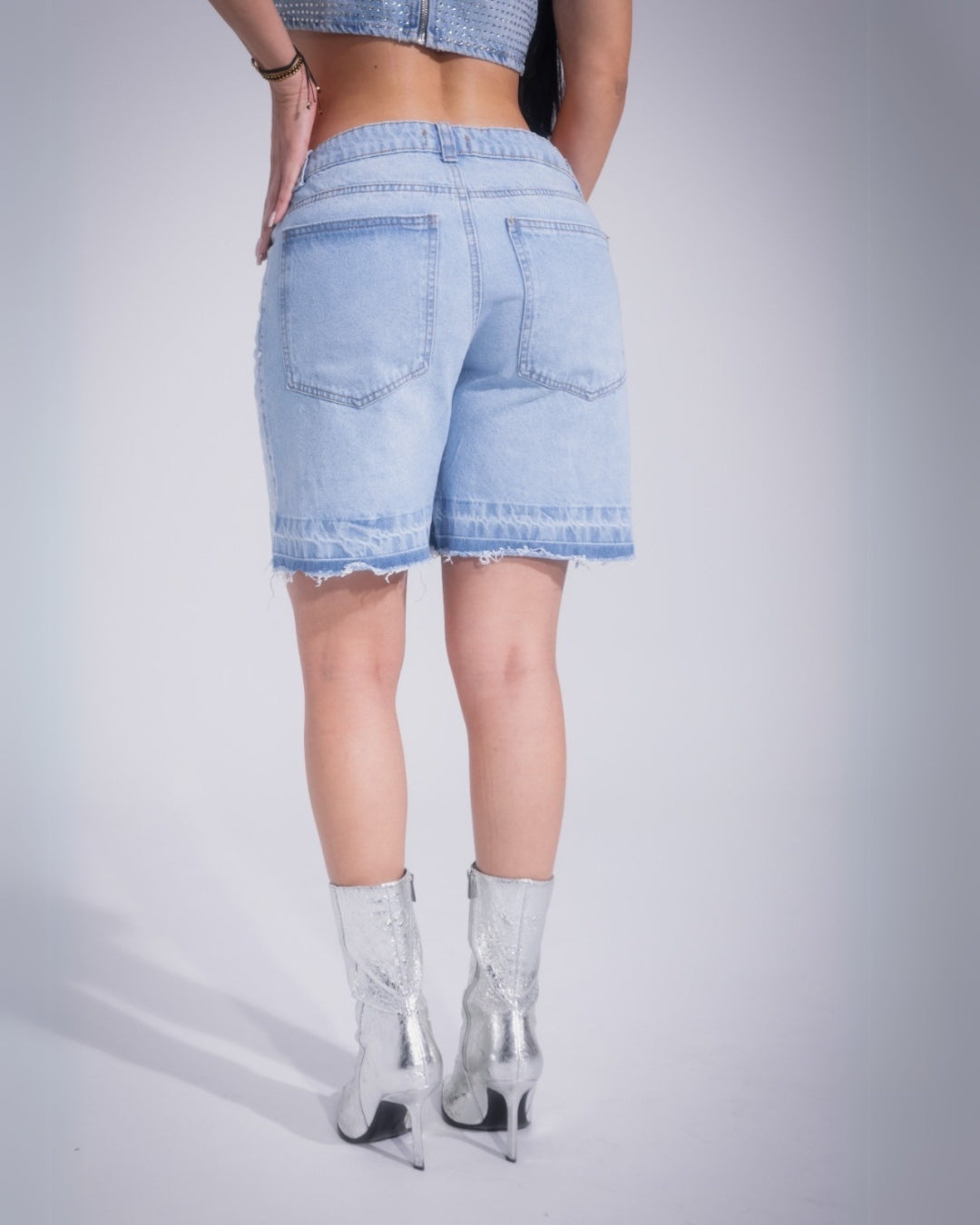 Munikos Short Glow - Jean Short Con Brillantes