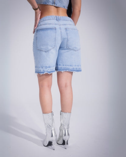 Munikos Short Glow - Jean Short Con Brillantes