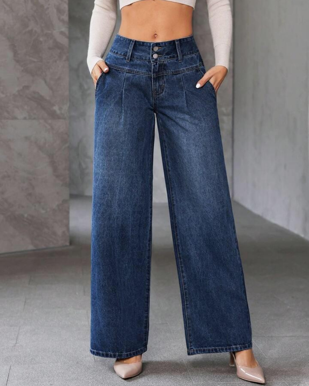Jean Montana® Pantalón Vaquero con pretina recta y corte holgado