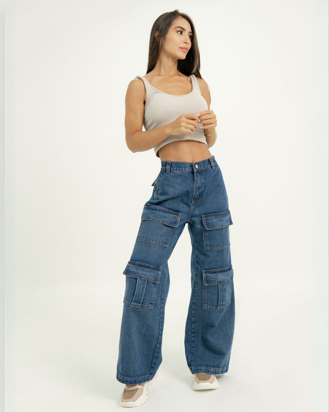 Munikos Flow® Jean Cargo Azul Medio