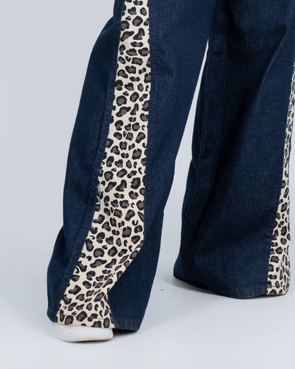 LeoPrint Jean Bota Ancha y Animal Print