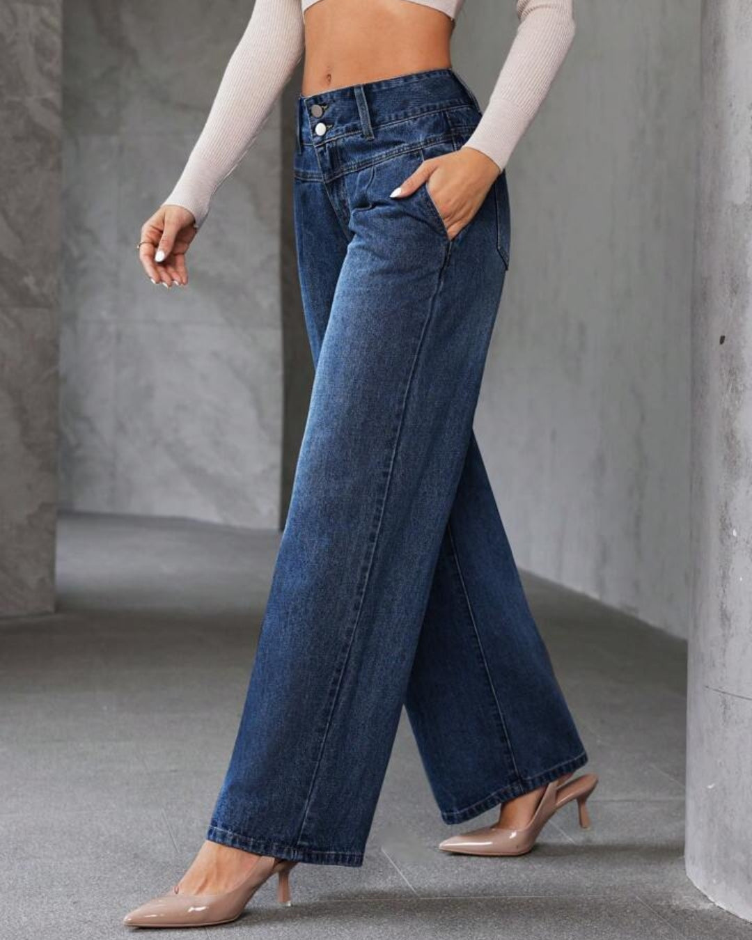 Jean Montana® Pantalón Vaquero con pretina recta y corte holgado