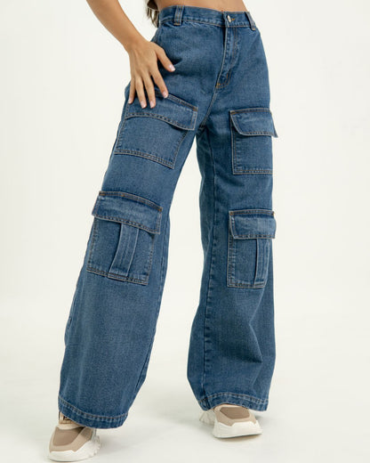 Munikos Flow® Jean Cargo Azul Medio