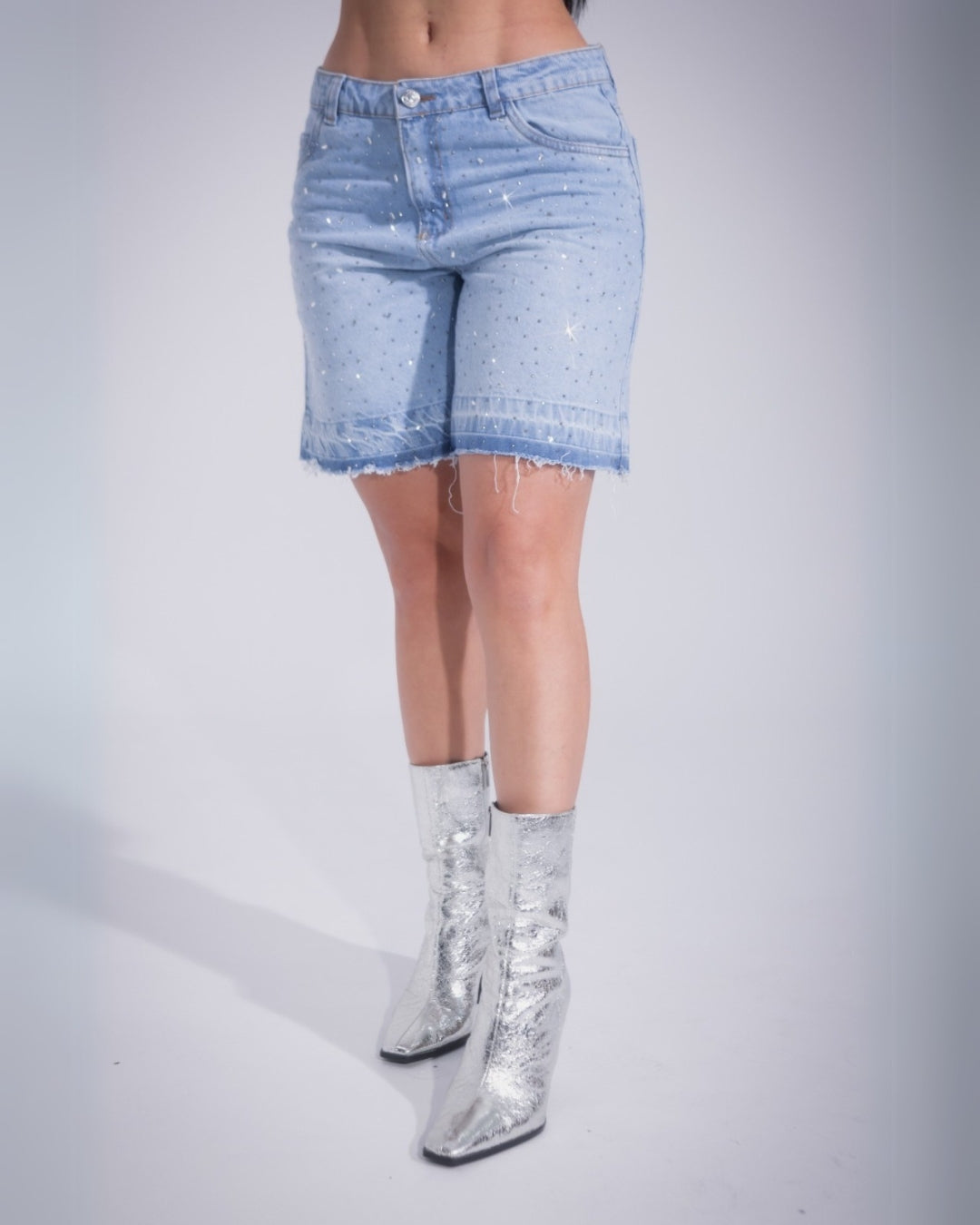 Munikos Short Glow - Jean Short Con Brillantes