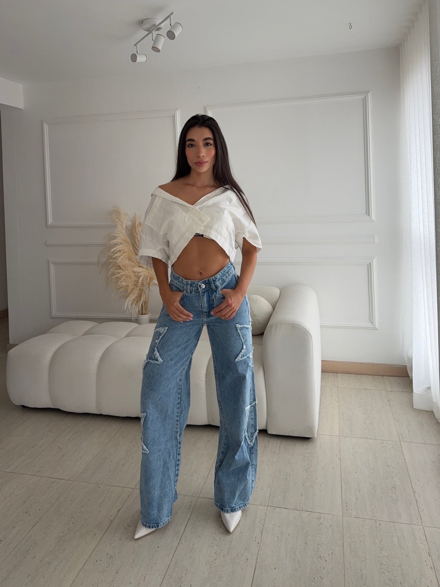 STARZ II – Jean con Detalles de Estrellas