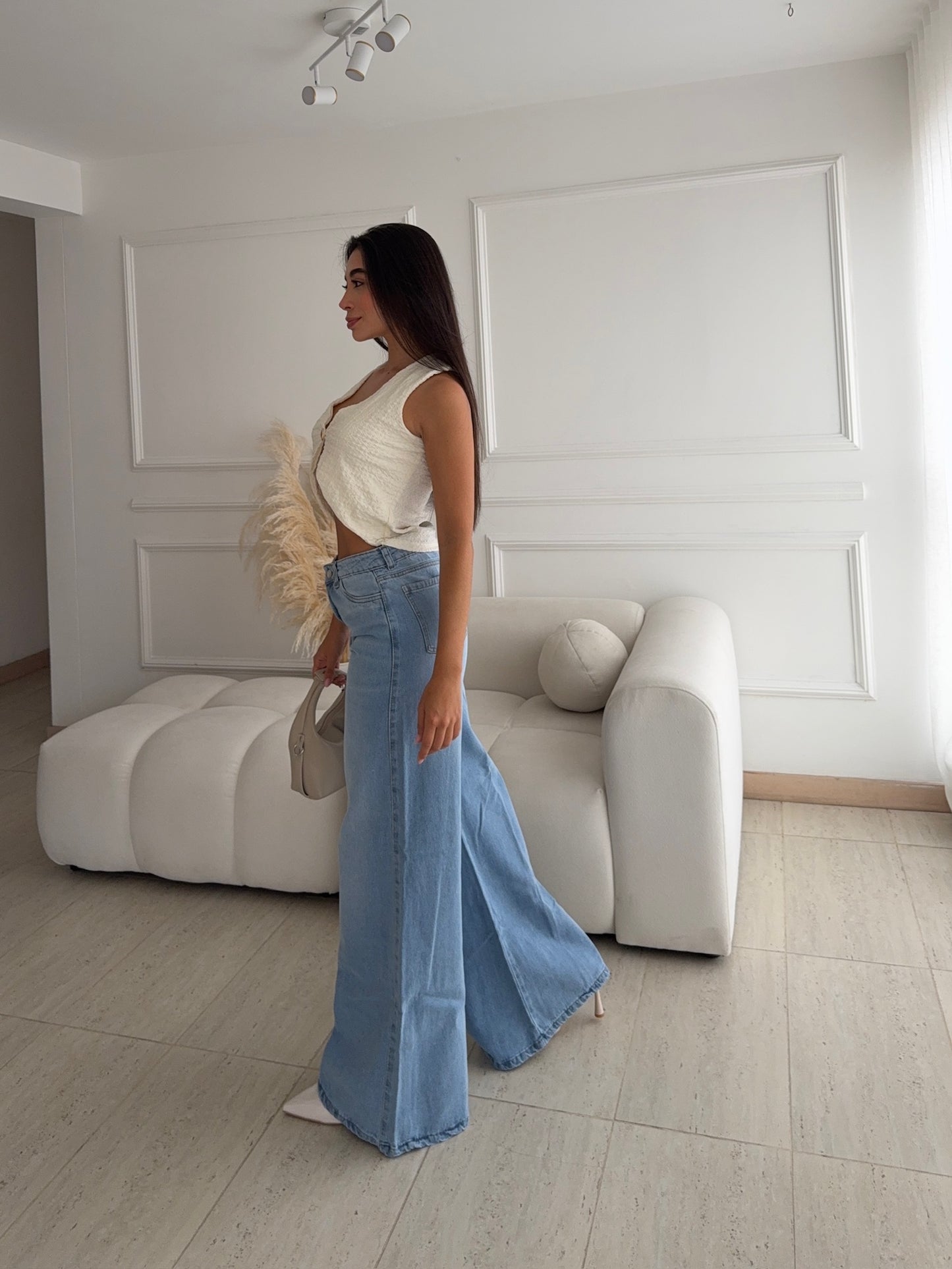 Jean Wideleg Azul Claro