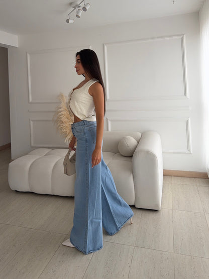 Jean Wideleg Azul Claro
