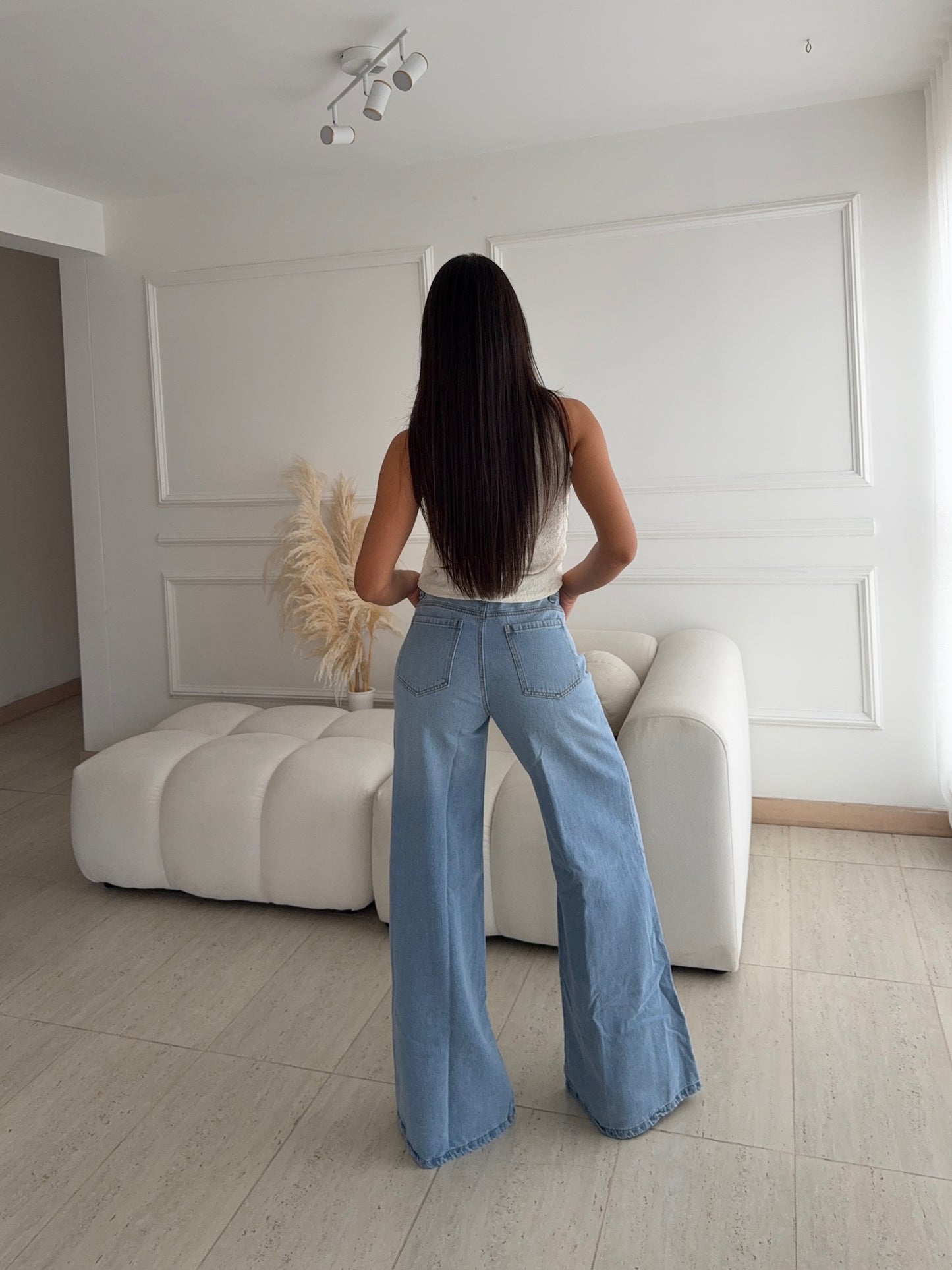 Jean Wideleg Azul Claro