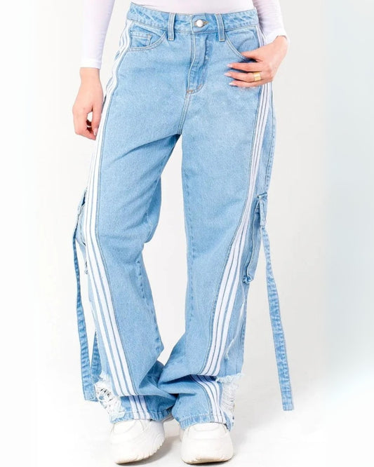 Jean Cargo NOVAOut®- Rígido con Bolsillos y Diseño de Líneas